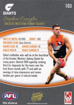 2014 Select AFL Honours Series 1 #103 Stephen Coniglio Back